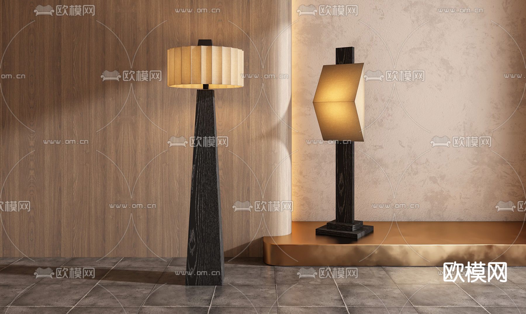 侘寂落地灯3d模型下载