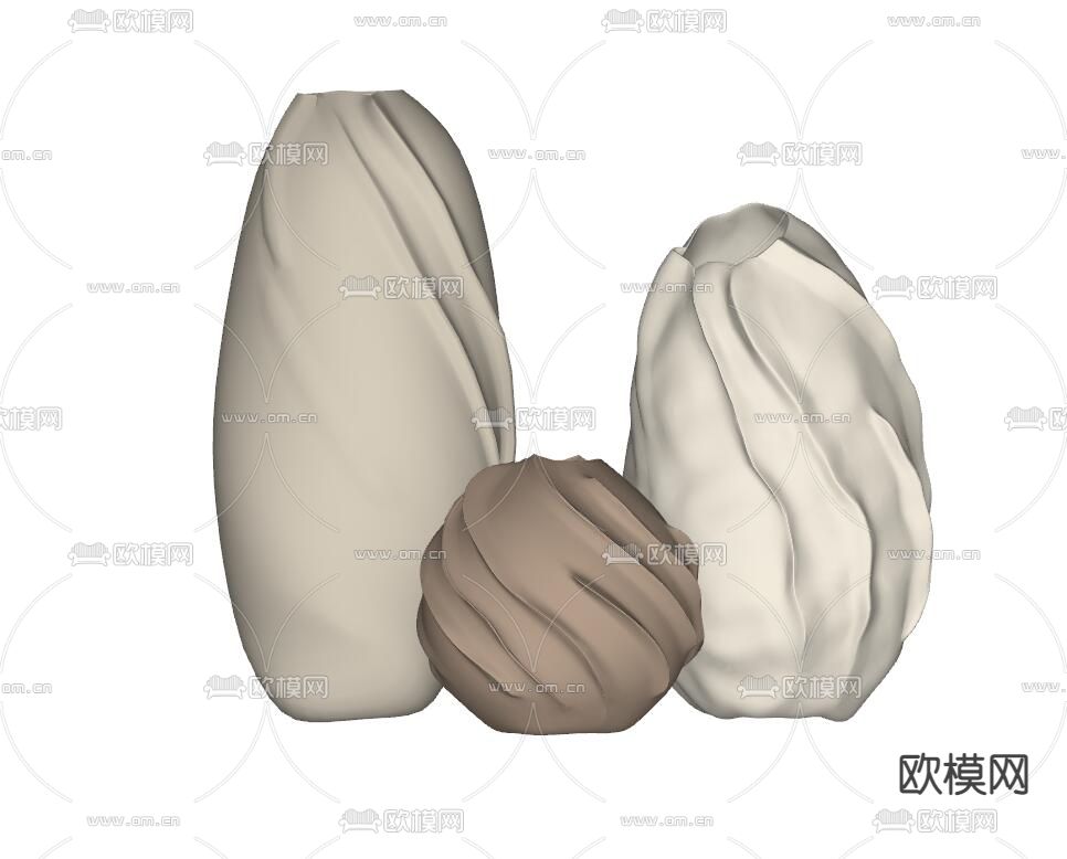侘寂风陶瓷花瓶su模型下载（渲染图2）