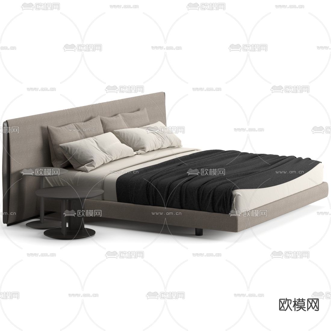 Poliform 双人床3d模型下载（渲染图2）