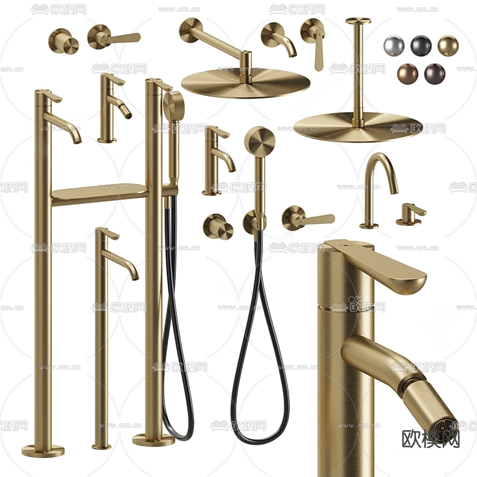 水龙头 花洒 卫浴小件su模型下载