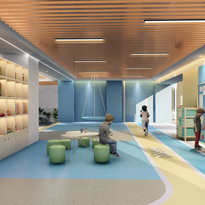  现代儿童阅读娱乐区su模型 