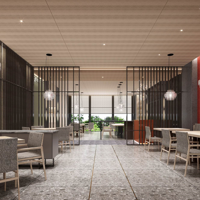  现代西餐厅su模型 