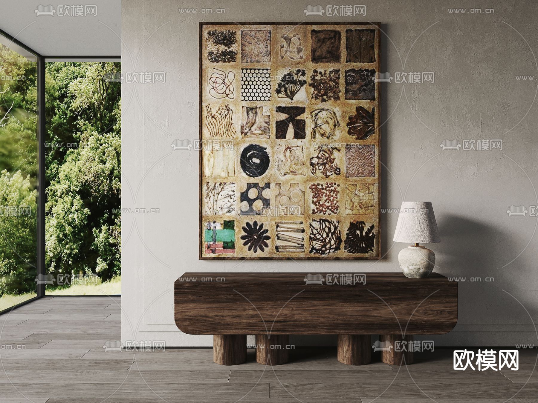 现代装饰画 抽象画 挂画su模型