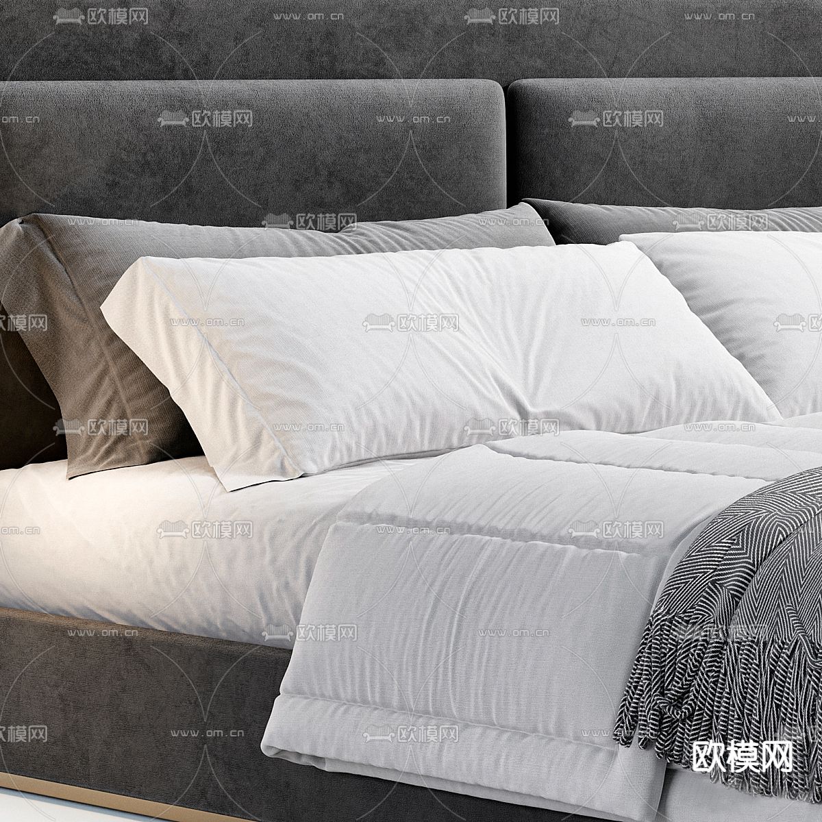 Apex  双人床3d模型下载（渲染图3）