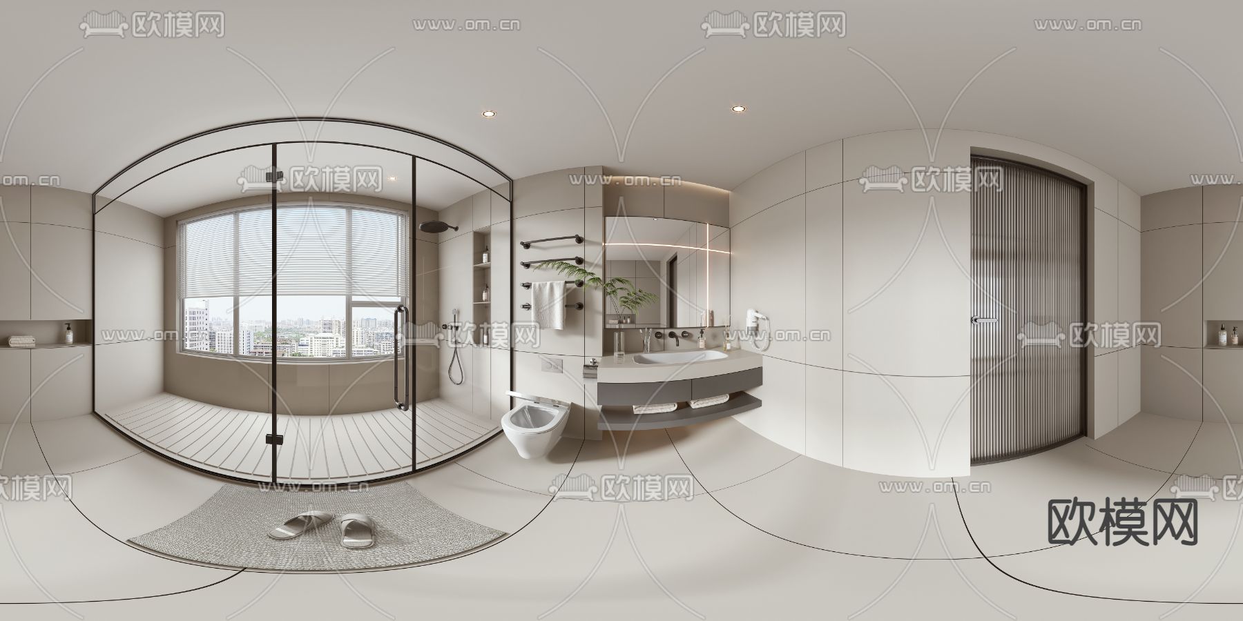 现代卫生间vr全景3D模型下载_ID12247128_3dmax免费模型-欧模网