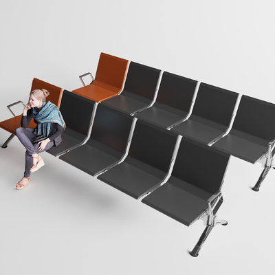  现代大厅等候椅 公共椅su模型 