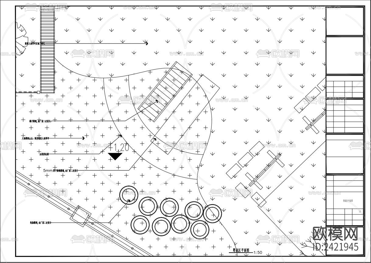 室外活动区洗手池节点设计cad施工图下载（渲染图1）