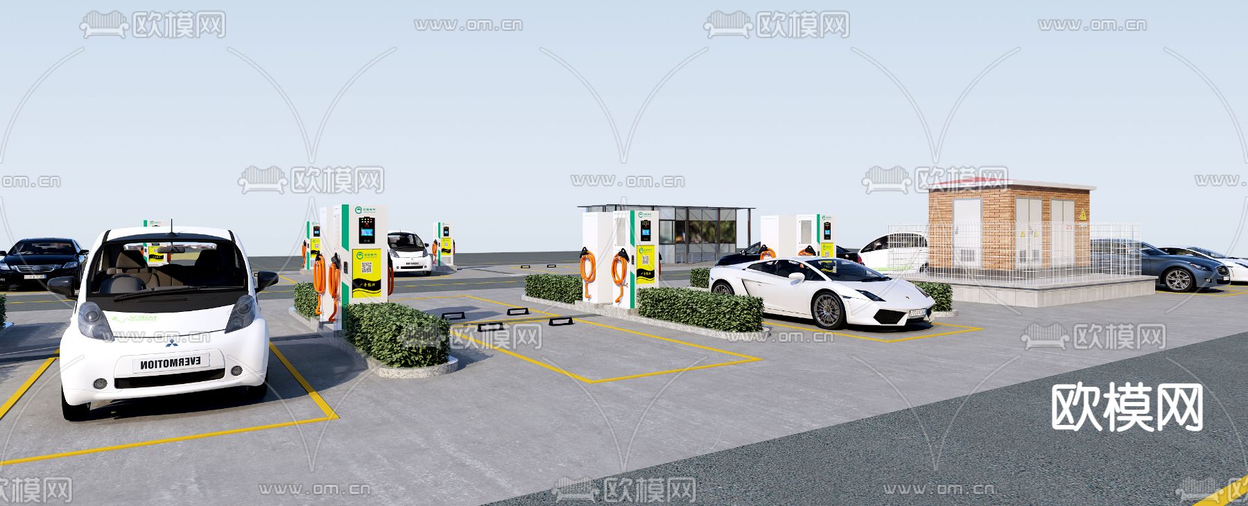 电动车 停车场充电桩3d模型