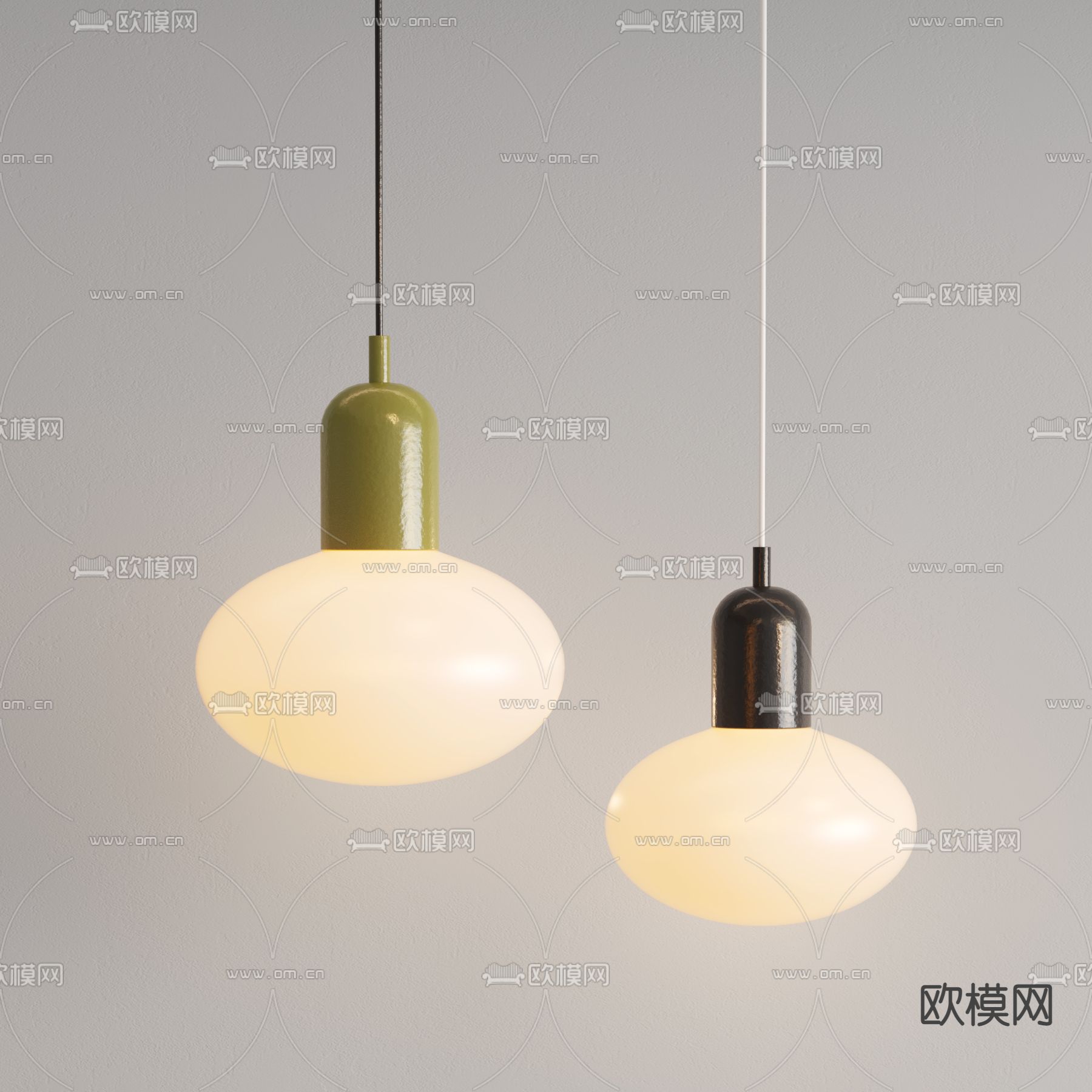 侘寂风小吊灯3d模型下载