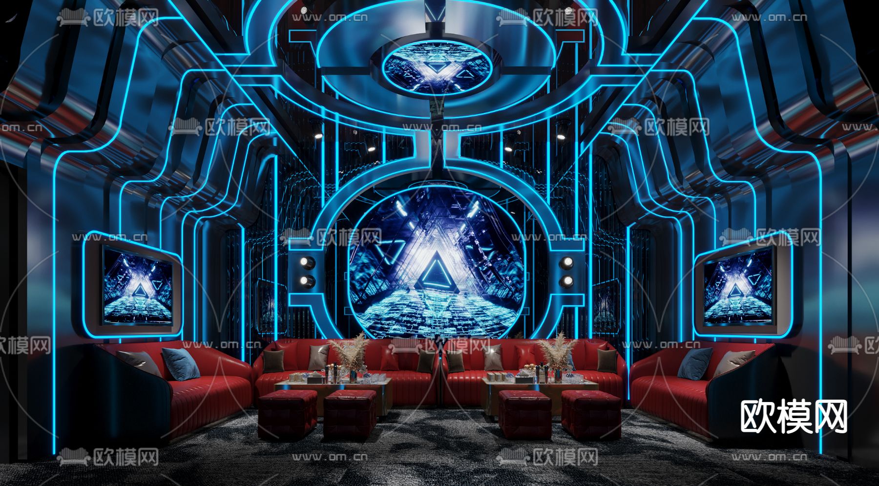 现代KTV包厢 包房 包间3d模型下载