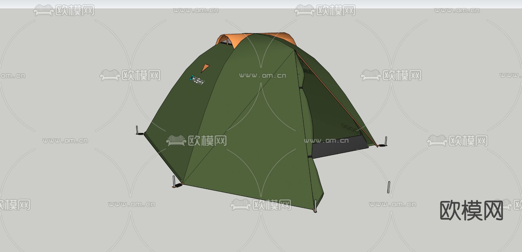 户外帐篷 露营帐篷su模型下载（渲染图2）