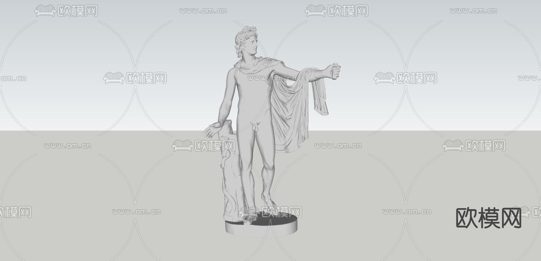 欧式古典艺术雕像 摆件su模型下载（渲染图2）