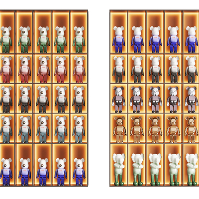  现代暴力熊KAWS公仔su模型 