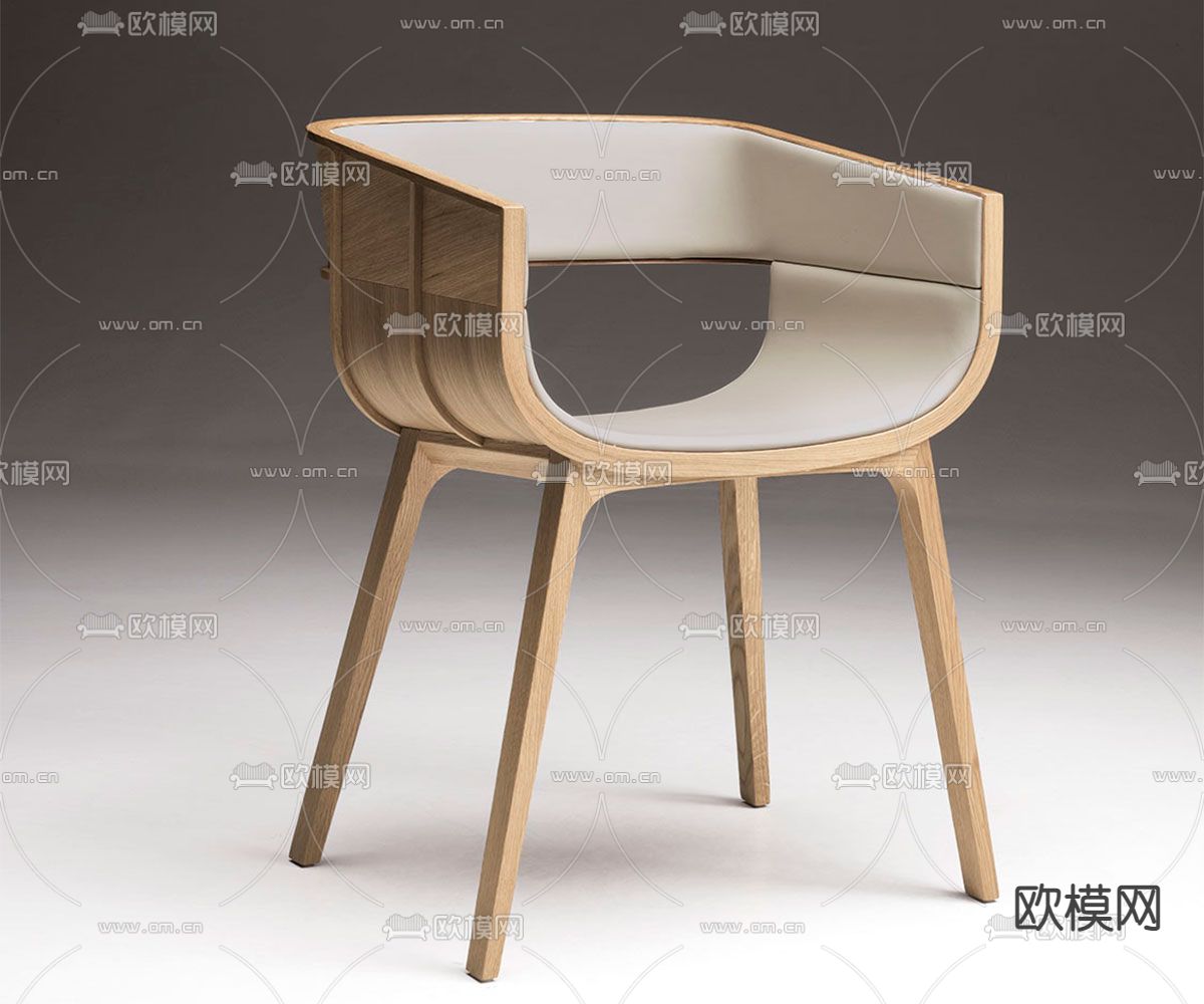 日式餐椅 单椅su模型下载（渲染图1）