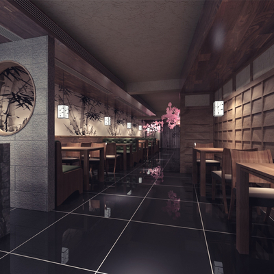  日式酒吧 清吧su模型 