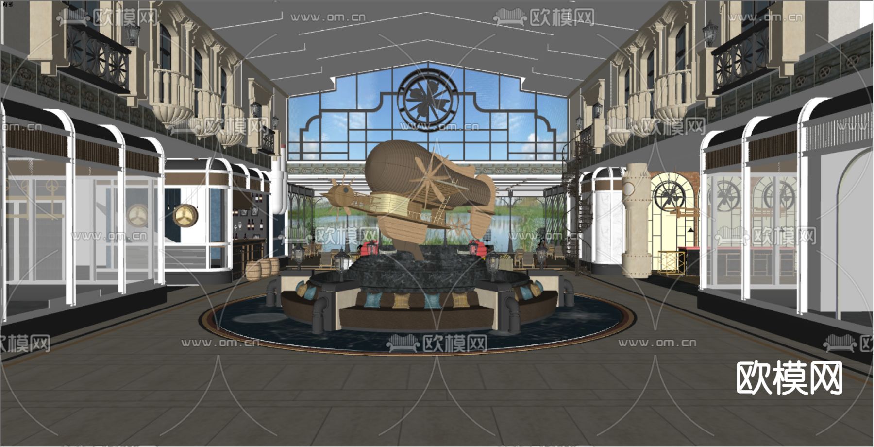 欧式玩具游乐园su模型下载（渲染图2）