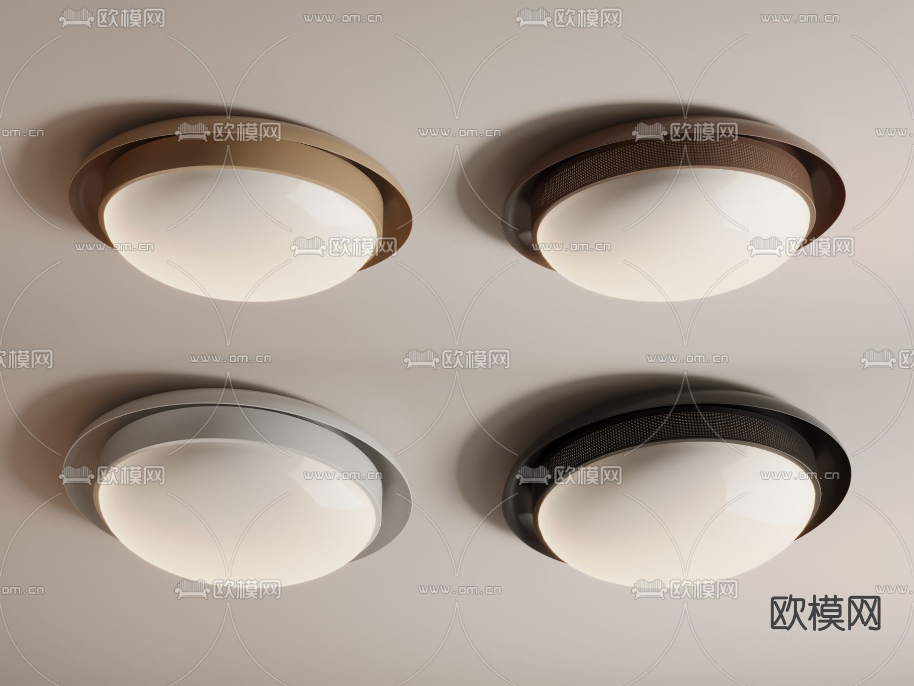 现代圆形吸顶灯su模型