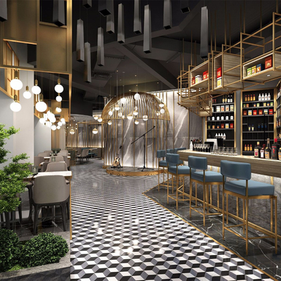  网红餐厅su模型 