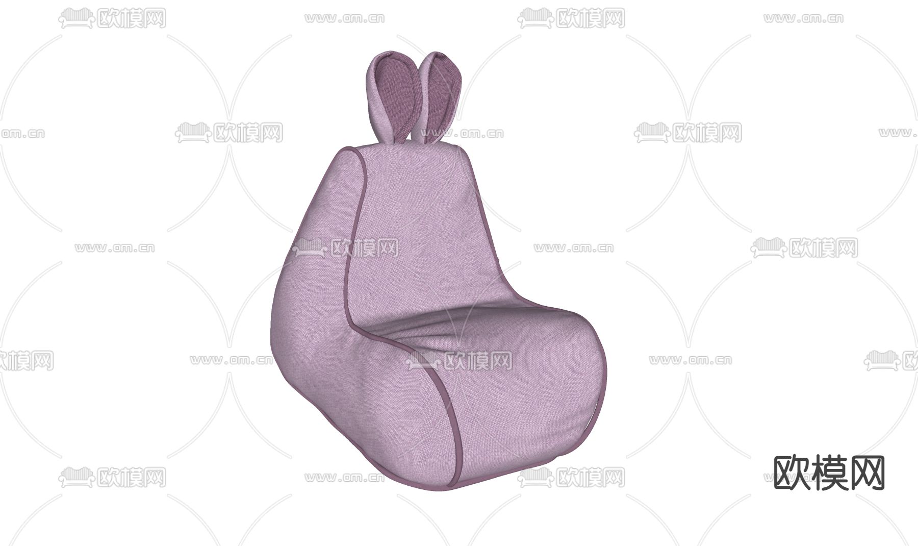兔耳懒人沙发 儿童沙发su模型