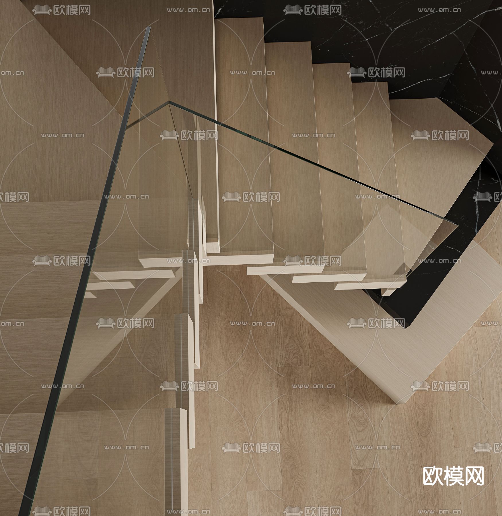 悬空楼梯3d模型下载（渲染图2）