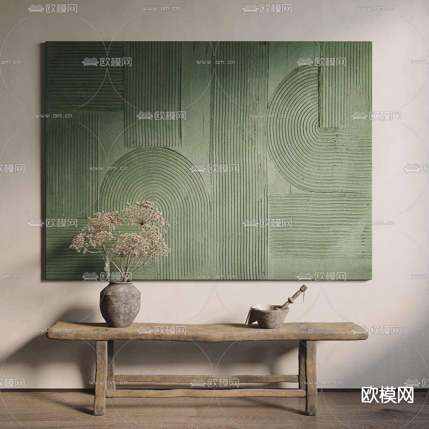 侘寂风装饰画 抽象画su模型