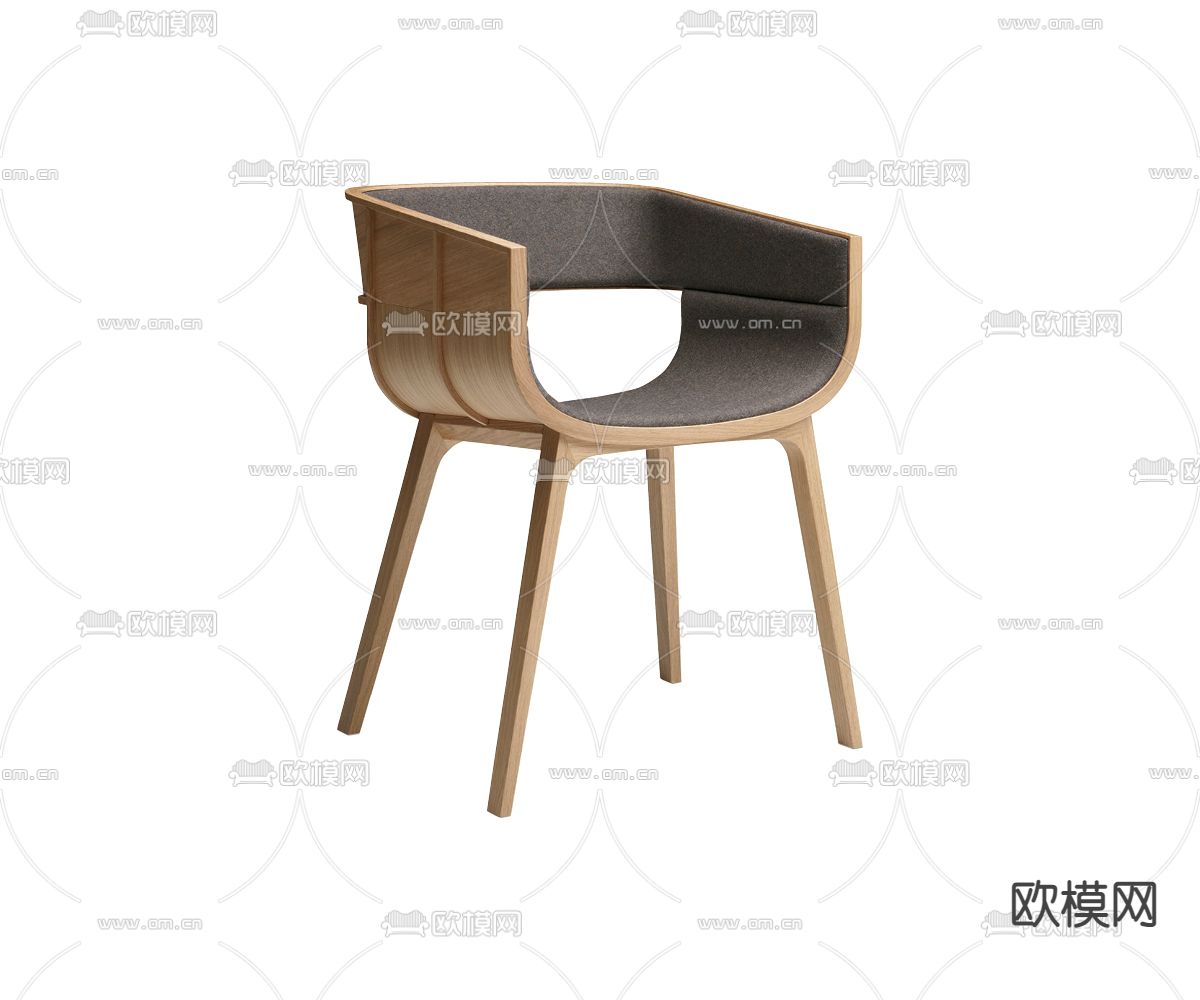 日式餐椅 单椅su模型下载（渲染图4）