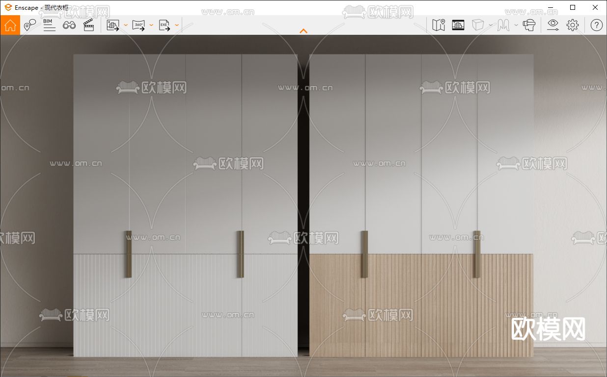 现代衣柜 衣橱su模型