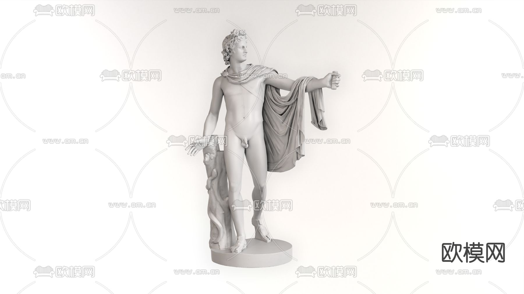 欧式古典艺术雕像 摆件su模型下载（渲染图1）