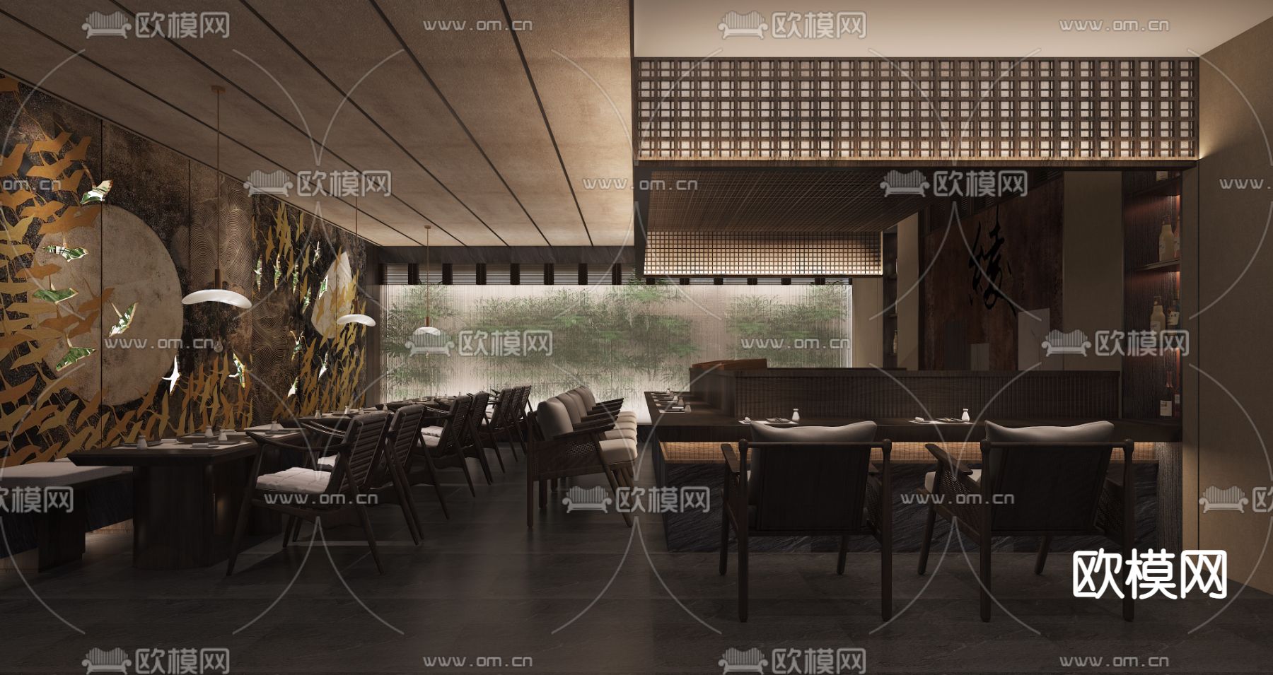 日式烧烤店 烤肉店3d模型下载