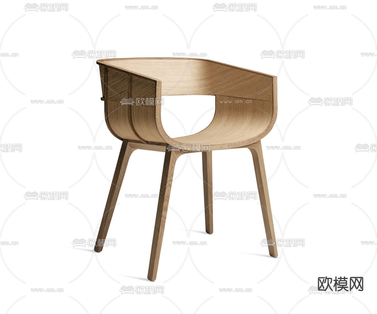 日式餐椅 单椅su模型下载（渲染图3）