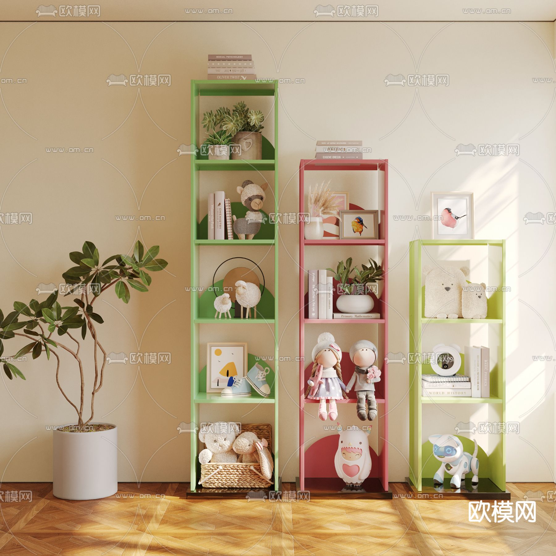 儿童书架3d模型下载（渲染图1）