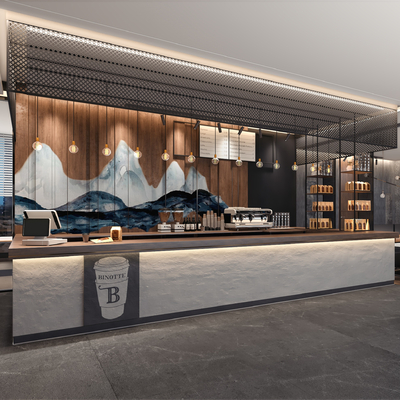  现代酒店自助餐厅su模型 