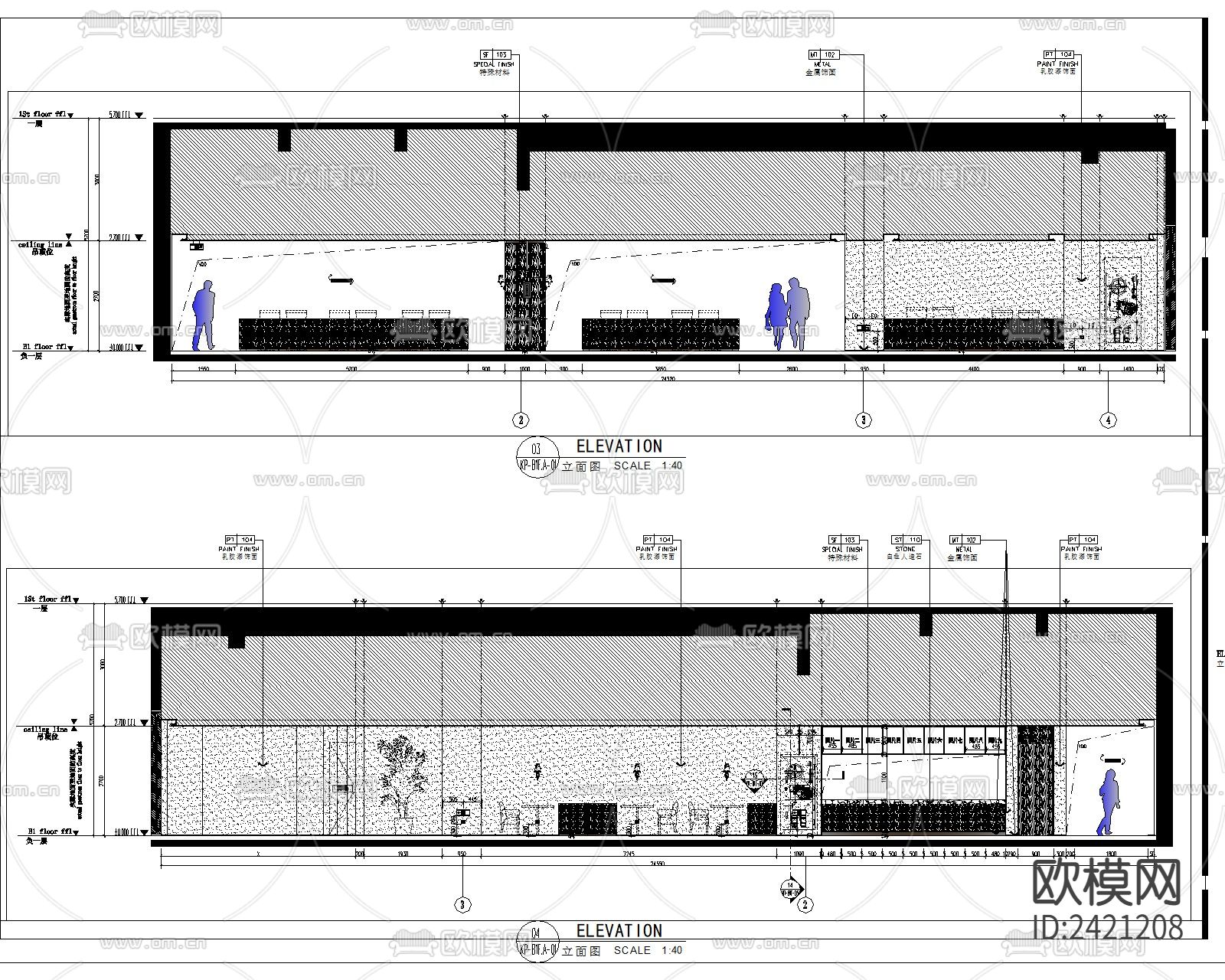 员工食堂公司食堂装修设计cad施工图下载（渲染图6）