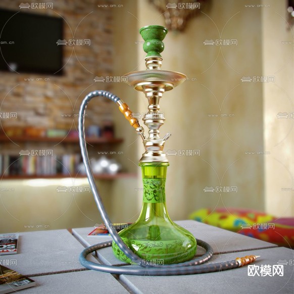 现代水烟枪3d模型下载
