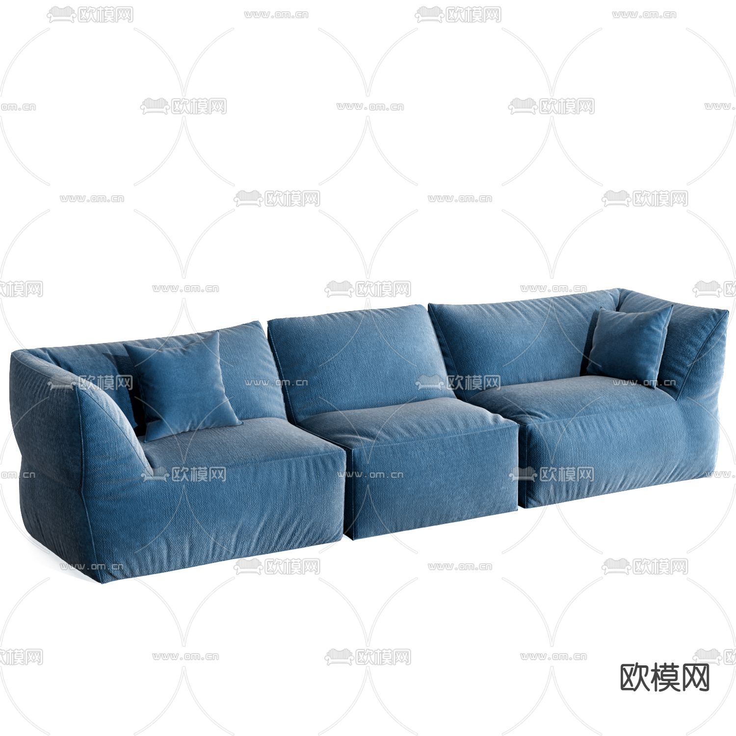 Flexform蓝色沙发 软体沙发3d模型下载（渲染图3）