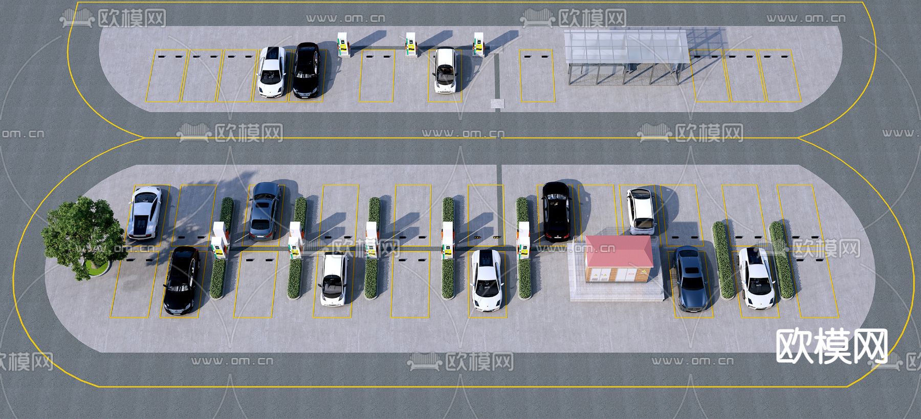电动车 停车场充电桩3d模型