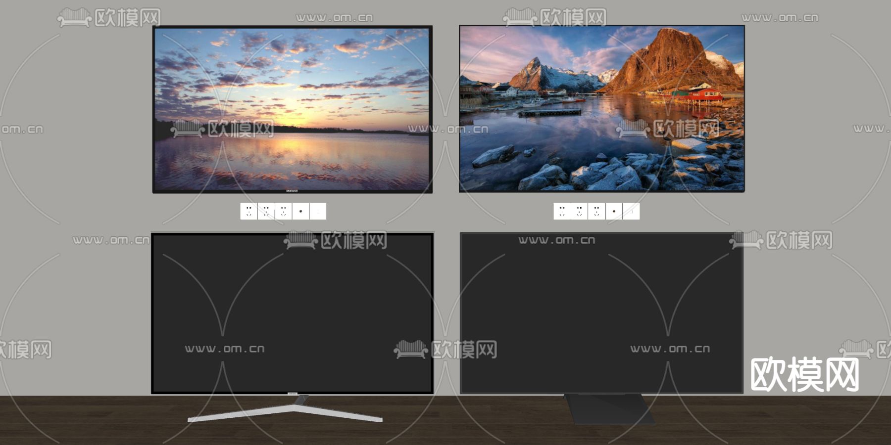 液晶电视机su模型下载（渲染图2）