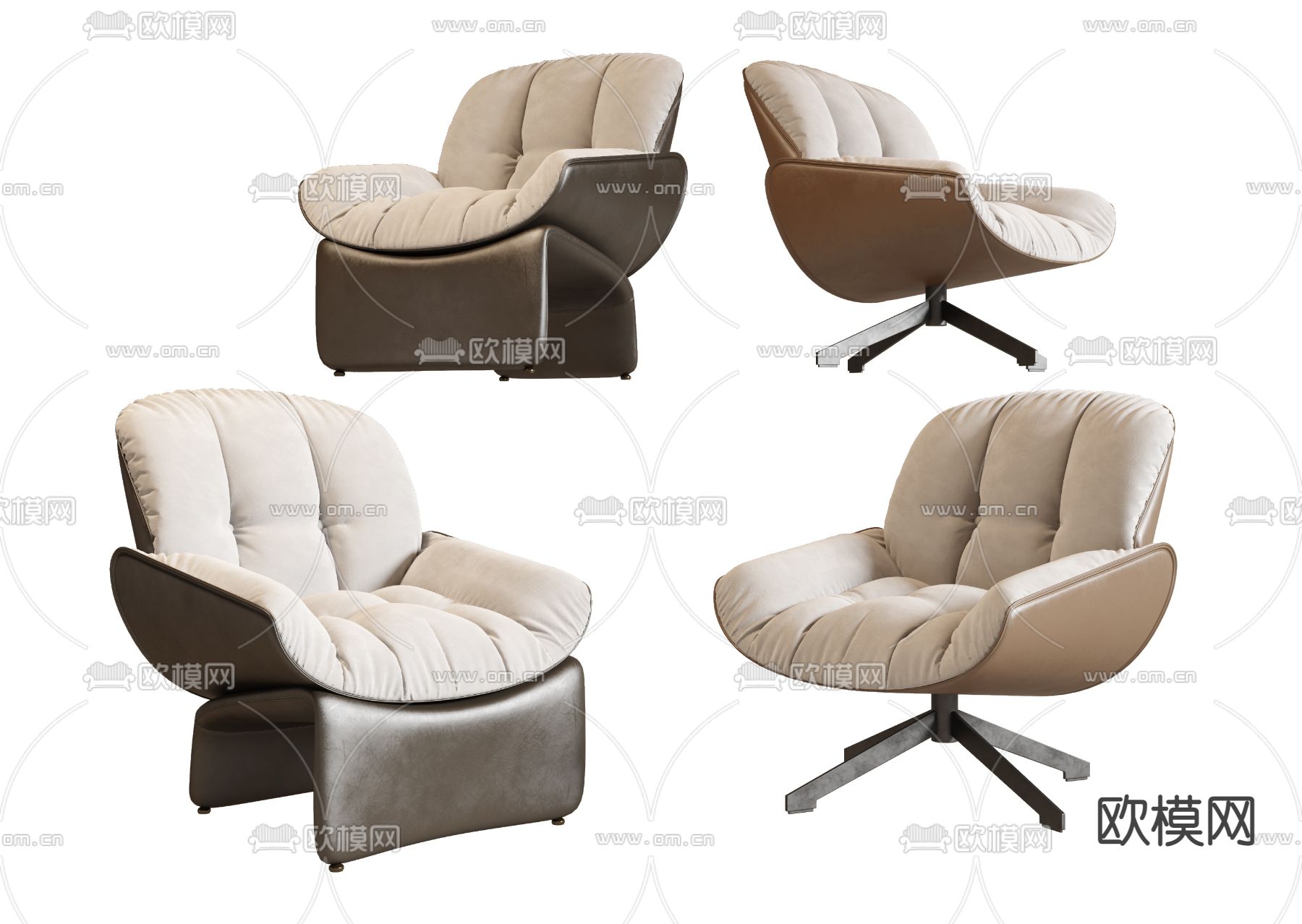 Minotti休闲沙发椅3d模型下载