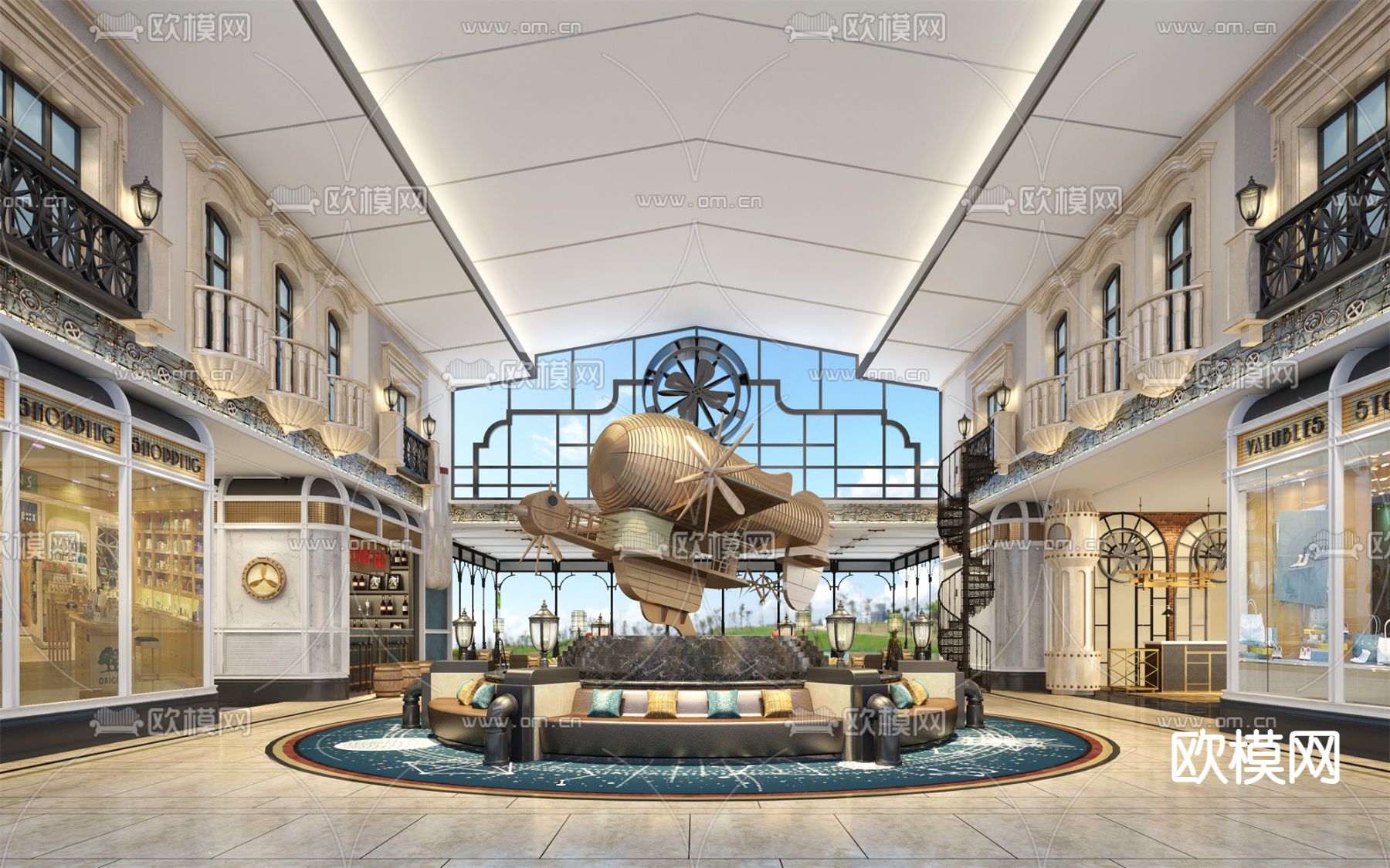 欧式玩具游乐园su模型下载（渲染图1）