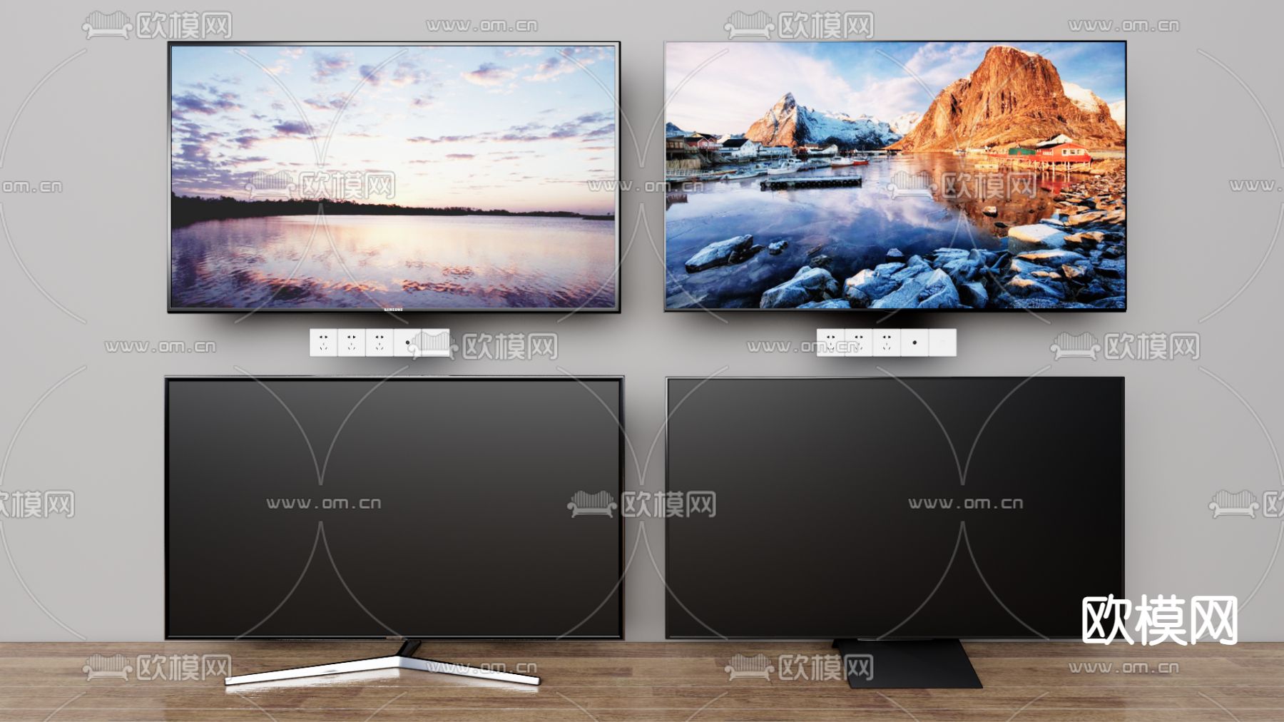 液晶电视机su模型下载（渲染图1）