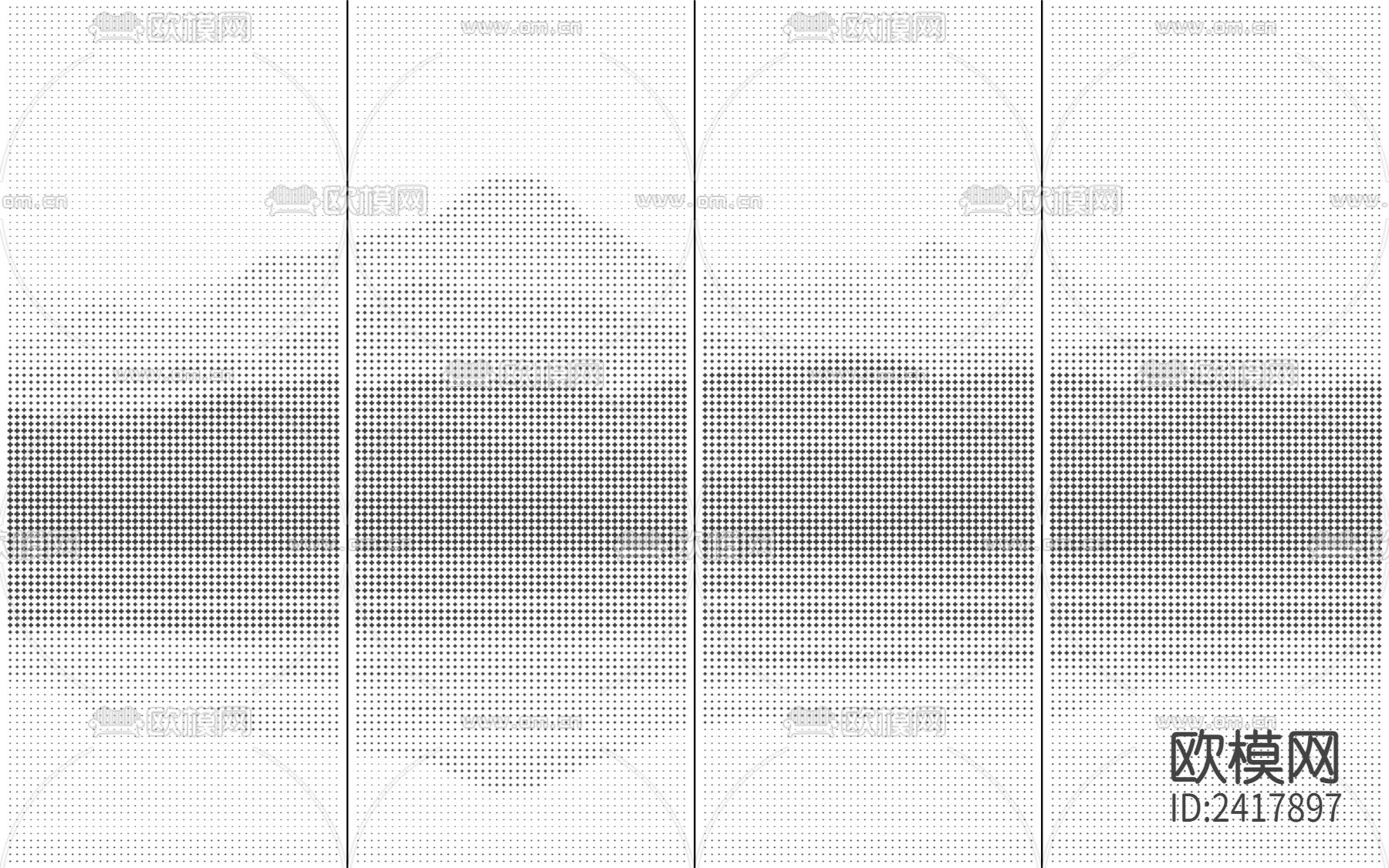 中式山水剪影金属穿孔铝板贴图下载