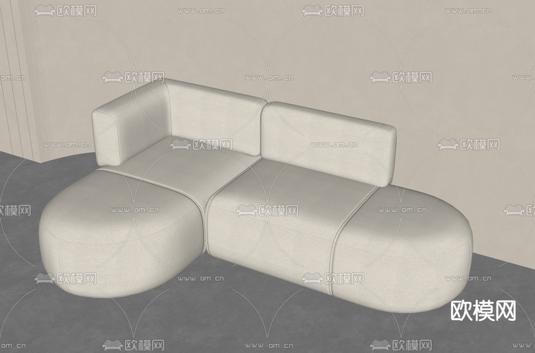 现代软体沙发 休闲沙发su模型