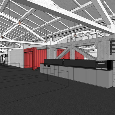  工业风厂房 车间 产业园 孵化器su模型 