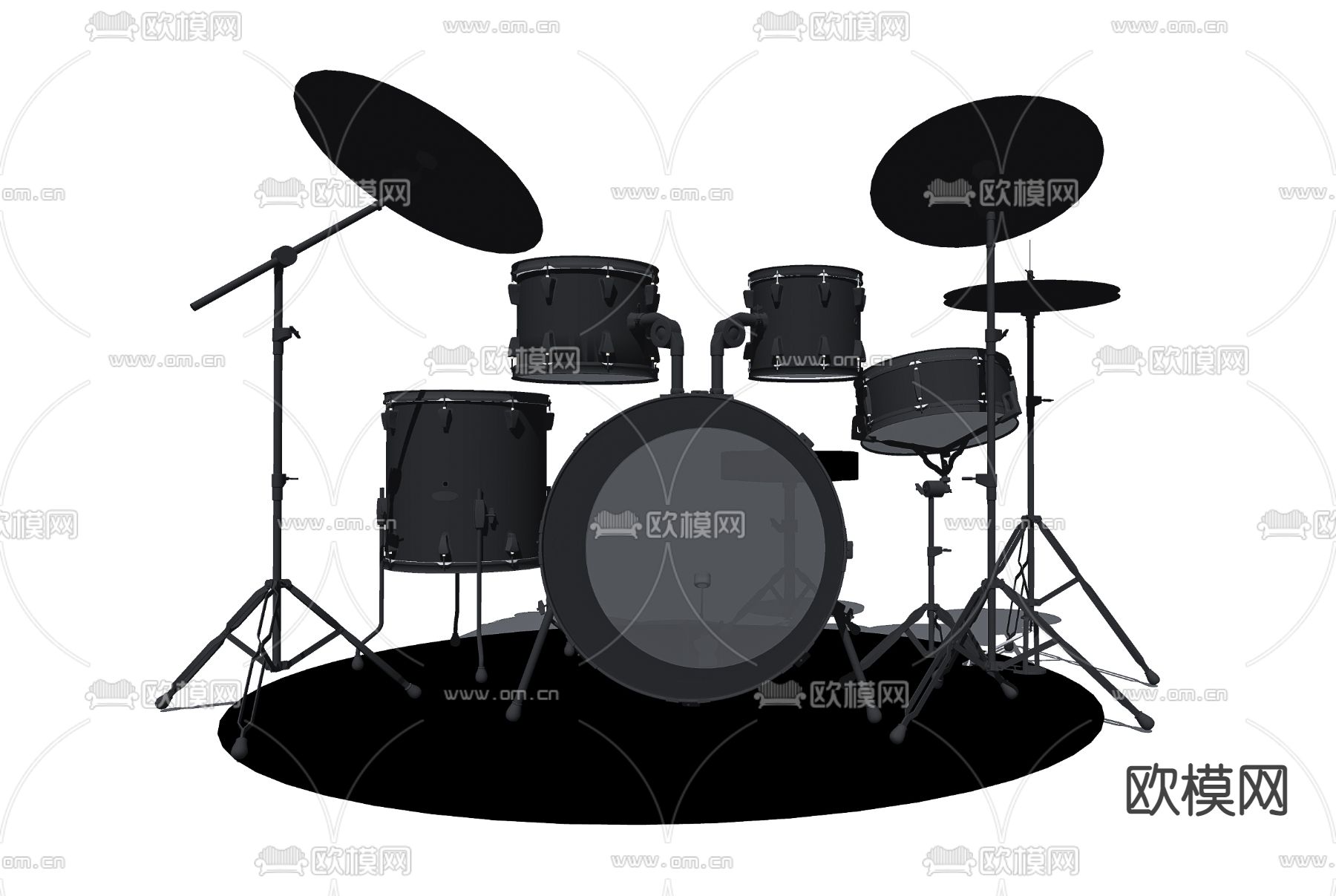 现代架子鼓 爵士鼓su模型下载（渲染图2）