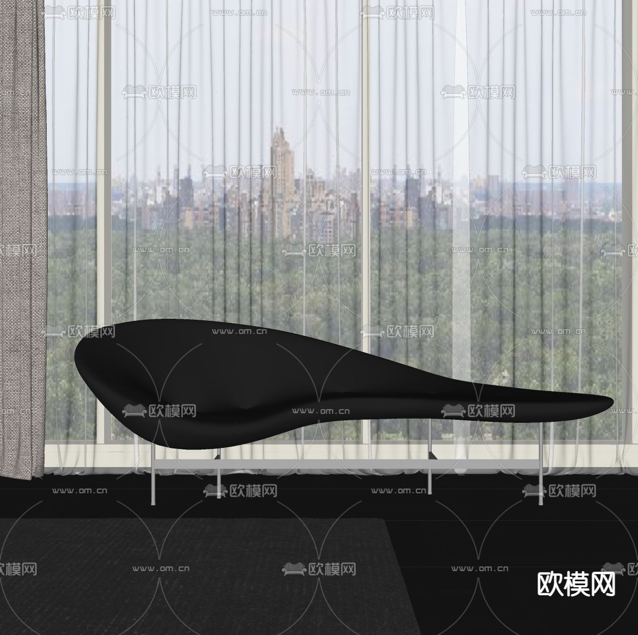 异形贵妃椅su模型下载（渲染图2）