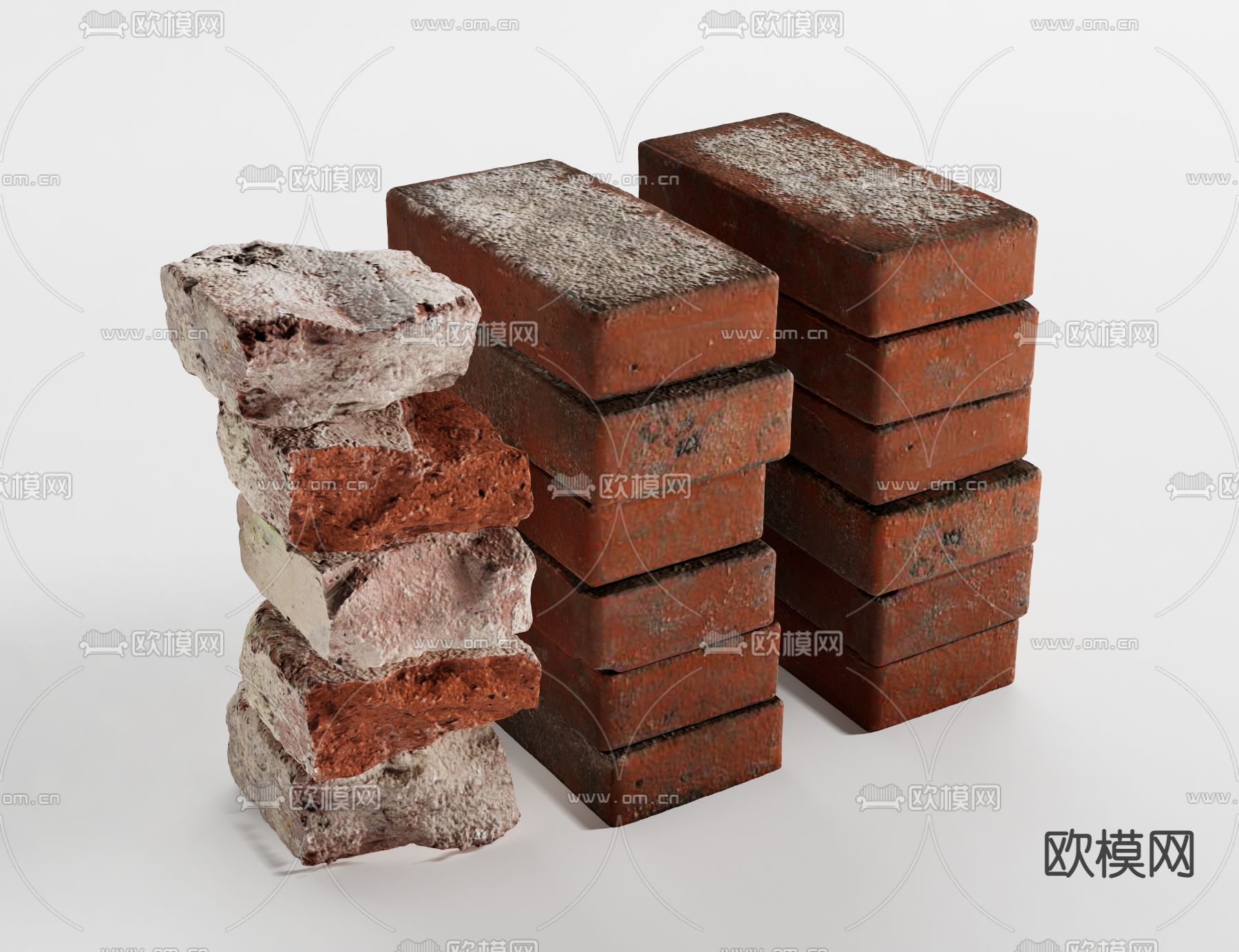 红砖 旧红砖 砖头su模型下载（渲染图1）