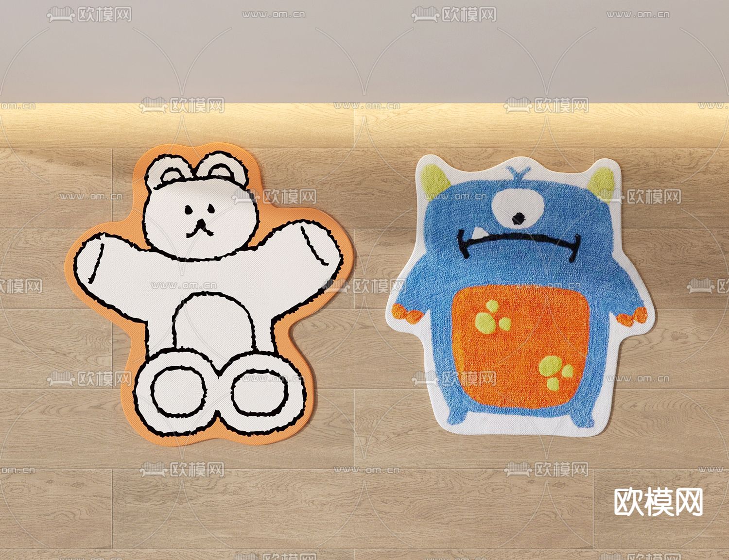 儿童卡通地毯3d模型下载