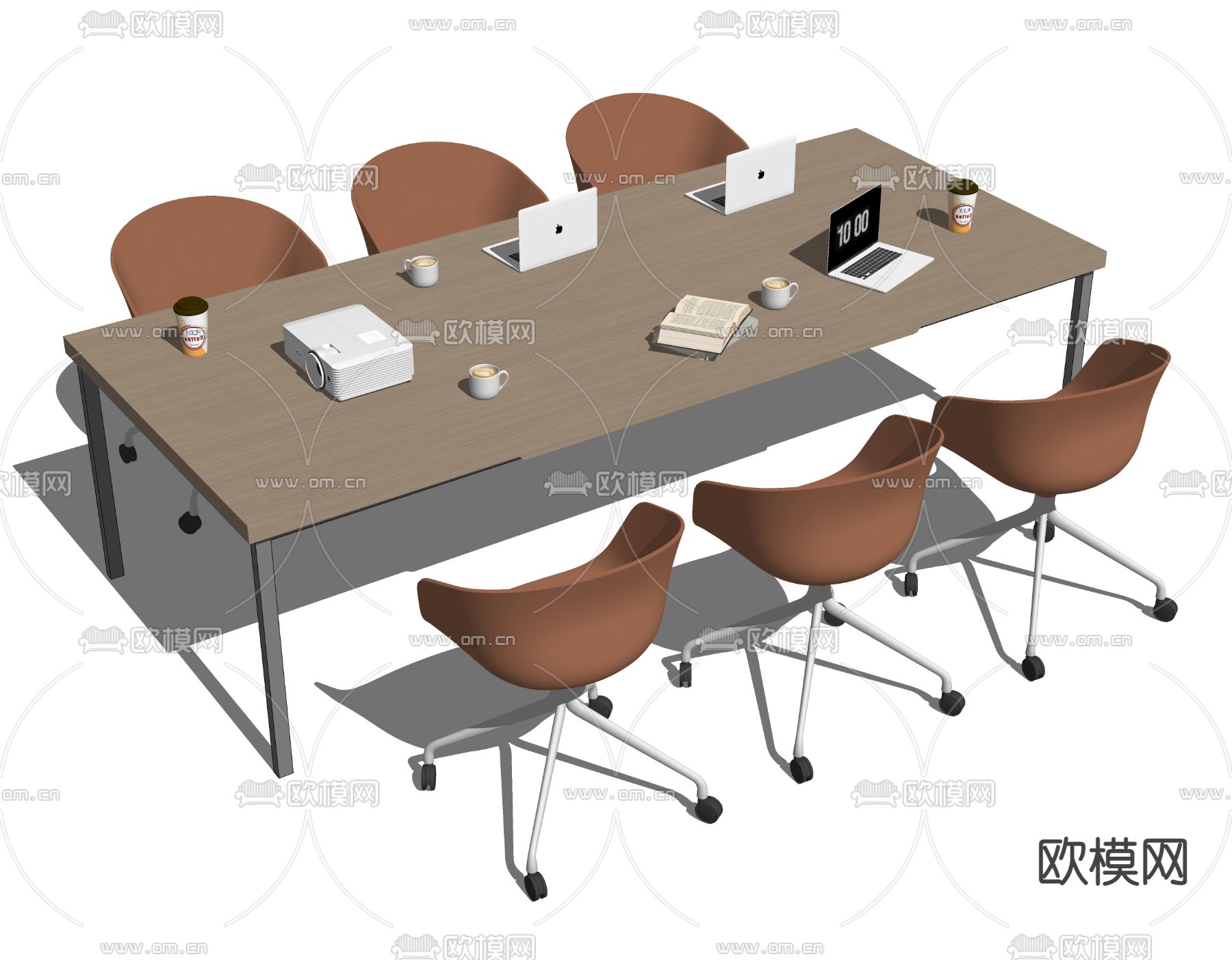 会议桌椅su模型下载（渲染图2）