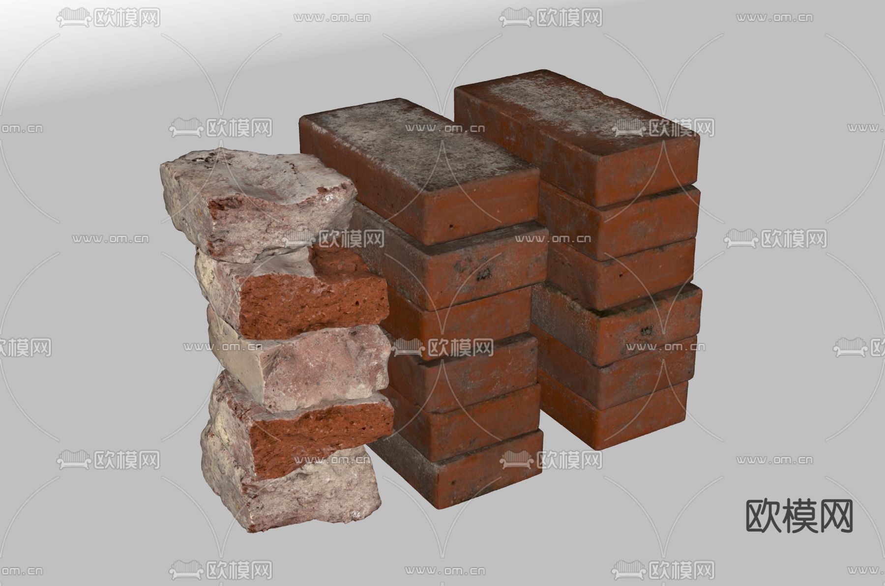 红砖 旧红砖 砖头su模型下载（渲染图2）