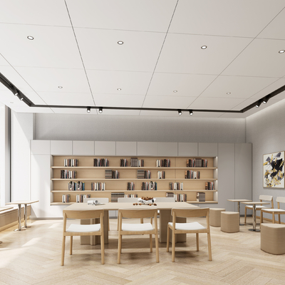  图书馆 阅读室su模型 